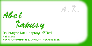 abel kapusy business card